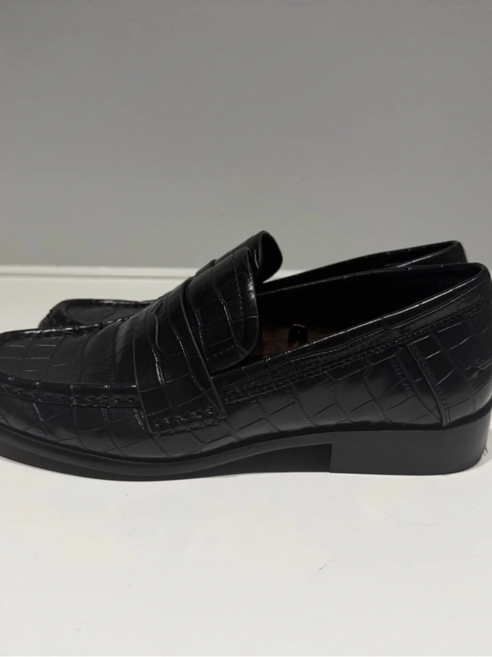 Women's Zara Faux Leather Penny Loafers. - Picture 2 of 5